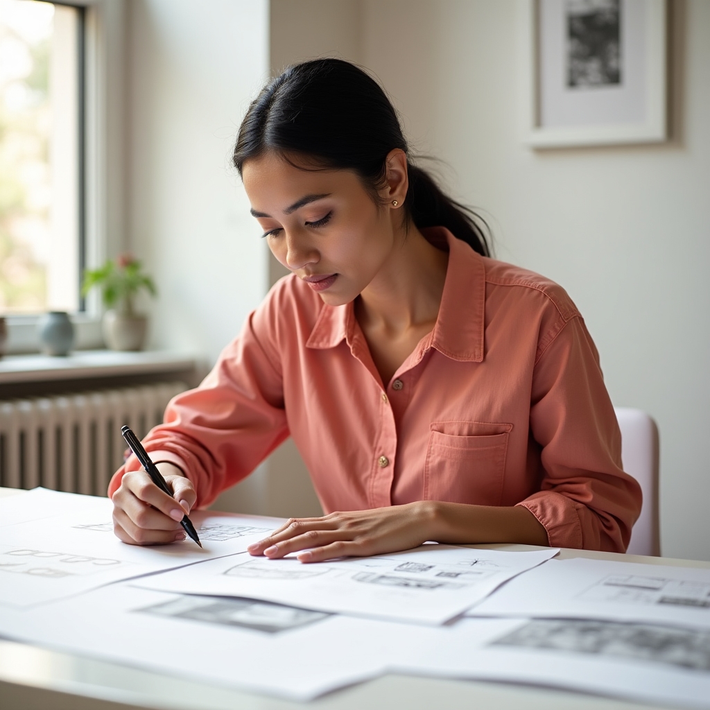 Professionista creativo al lavoro in un workspace moderno